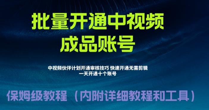 [短视频运营]（6561期）外面收费1980暴力开通中视频计划教程，附 快速通过中视频伙伴计划的办法