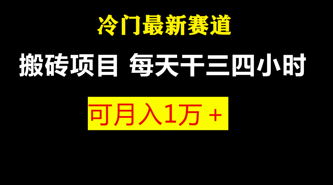 [热门给力项目]（6647期）最新冷门游戏搬砖项目，小白零基础也可以月入过万（附教程+软件）