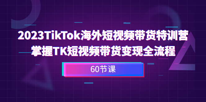 [跨境电商]（6890期）2023-TikTok海外短视频带货特训营，掌握TK短视频带货变现全流程（60节课）-第1张图片-智慧创业网