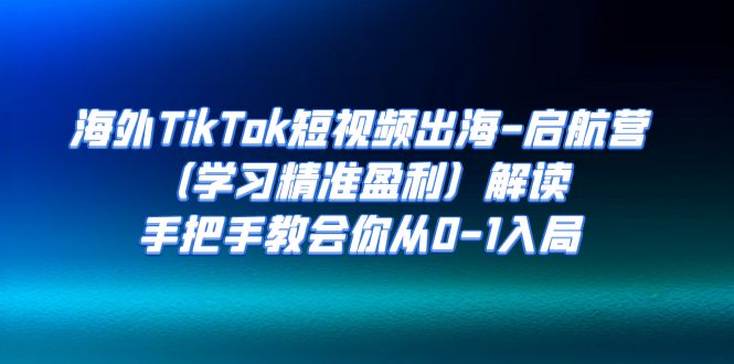 [跨境电商]（7195期）海外TikTok短视频出海-启航营（学习精准盈利）解读，手把手教会你从0-1入局