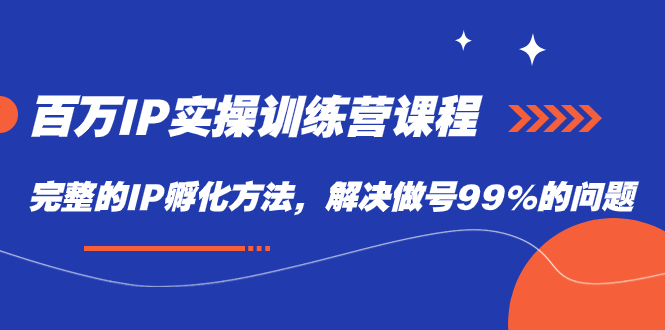 [引流-涨粉-软件]（7354期）百万IP实战训练营课程，完整的IP孵化方法，解决做号99%的问题