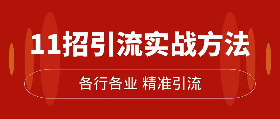 [引流-涨粉-软件]（7386期）精准引流术：11招引流实战方法，让你私域流量加到爆（11节课完整版）