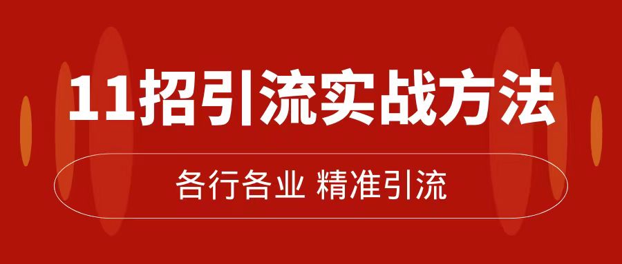 [引流-涨粉-软件]（7386期）精准引流术：11招引流实战方法，让你私域流量加到爆（11节课完整版）-第1张图片-智慧创业网