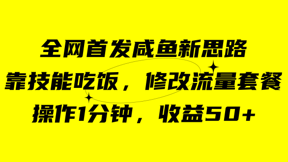 （7508期）咸鱼冷门新玩法，靠“技能吃饭”，修改流量套餐，操作1分钟，收益50+-第1张图片-智慧创业网