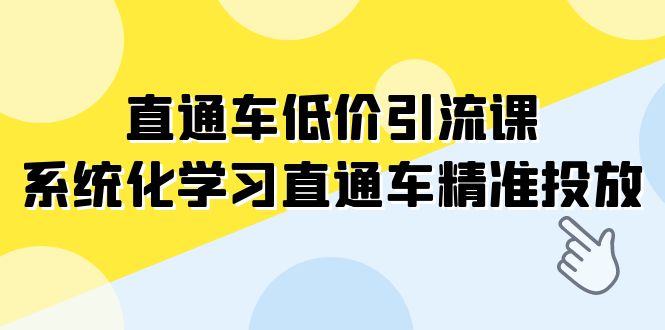 [虚拟资源]（7698期）直通车-低价引流课，系统化学习直通车精准投放（14节课）