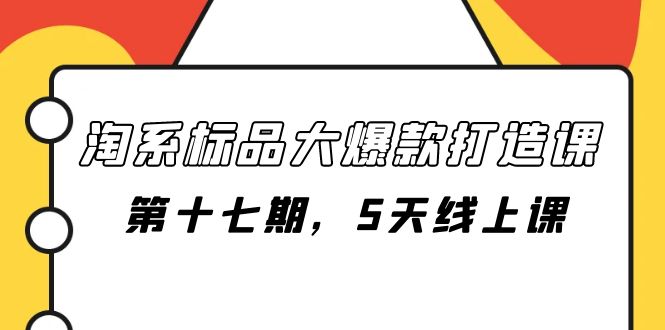 [国内电商]（7697期）淘系标品大爆款打造课-第十七期，5天线上课