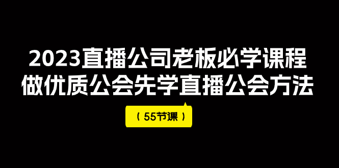 [直播带货]（7738期）2023直播公司老板必学课程，做优质公会先学直播公会方法（55节课）