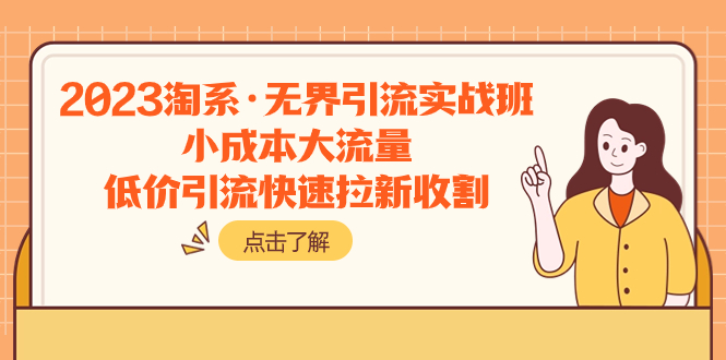 [国内电商]（7818期）2023淘系·无界引流实战班：小成本大流量，低价引流快速拉新收割
