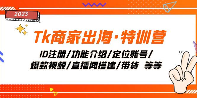 [跨境电商]（7974期）Tk商家出海·特训营：ID注册/功能介绍/定位账号/爆款视频/直播间搭建/带货.