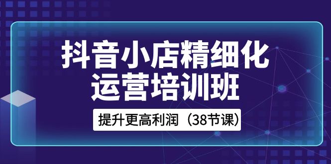 [抖音小店]（8391期）抖音小店-精细化运营培训班，提升更高利润（38节课）-第1张图片-智慧创业网