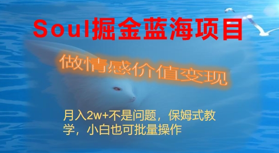 [热门给力项目]（8531期）Soul掘金蓝海项目细分赛道，做情感价值变现，月入2w+不是问题