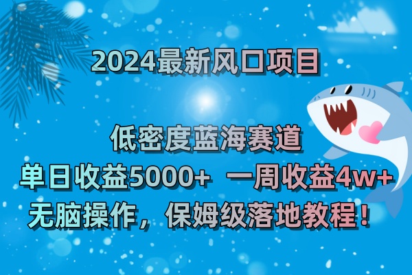 [短视频运营]（8545期）2024最新风口项目 低密度蓝海赛道，日收益5000+周收益4w+ 无脑操作，保...