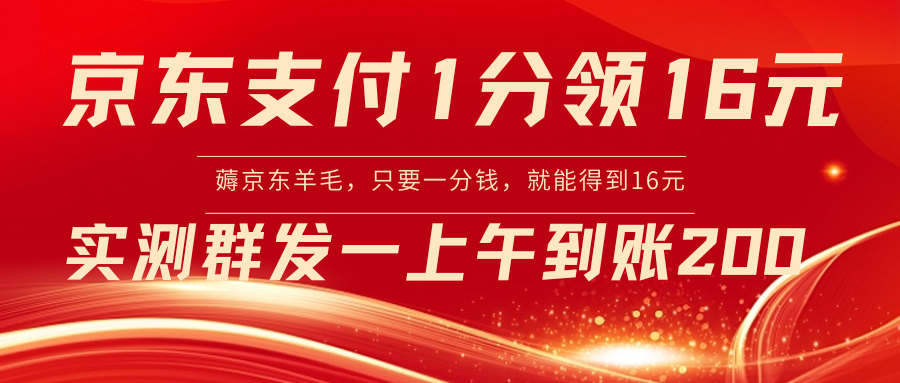 [热门给力项目]（8678期）京东支付1分得16元实操到账200-第1张图片-智慧创业网
