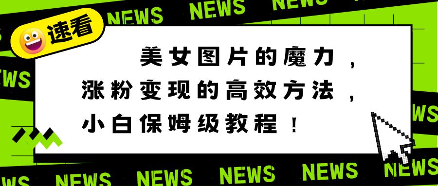 [热门给力项目]（8616期）美女图片的魔力，涨粉变现的高效方法，小白保姆级教程！
