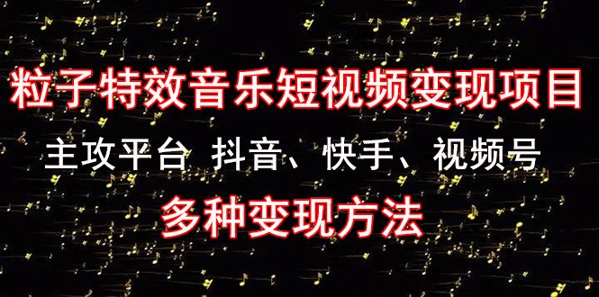 [短视频运营]（4586期）《粒子特效音乐短视频变现项目》主攻平台 抖音、快手、视频号 多种变现方法