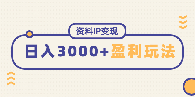 [热门给力项目]（4576期）资料IP变现，能稳定日赚3000起的持续性盈利玩法