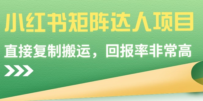 [小红书]（9019期）小红书矩阵达人项目，直接复制搬运，回报率非常高-第1张图片-智慧创业网