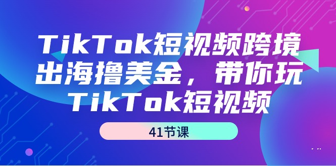 [跨境电商]（9155期）TikTok短视频跨境出海撸美金，带你玩TikTok短视频（41节课）