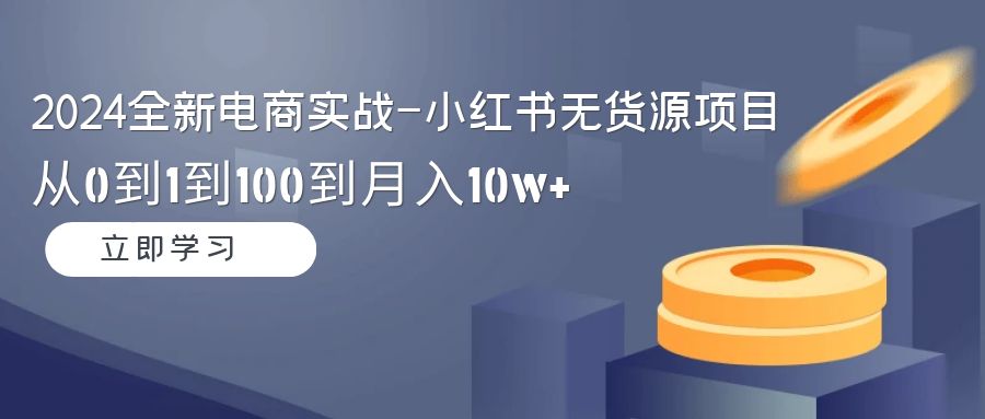 [小红书]（9169期）2024全新电商实战-小红书无货源项目：从0到1到100到月入10w+