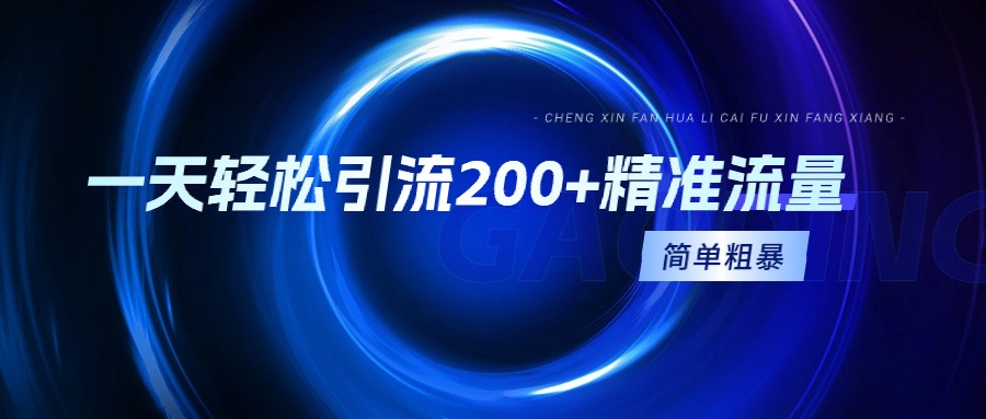 [引流-涨粉-软件]（9359期）一天轻松引流200+精准流量，简单粗暴，一看就会-第1张图片-智慧创业网