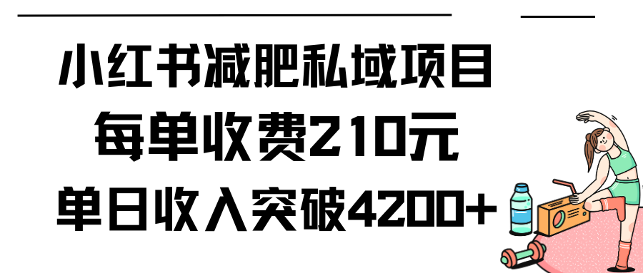 [小红书]（9466期）小红书减肥私域项目每单收费210元单日成交20单，最高日入4200+