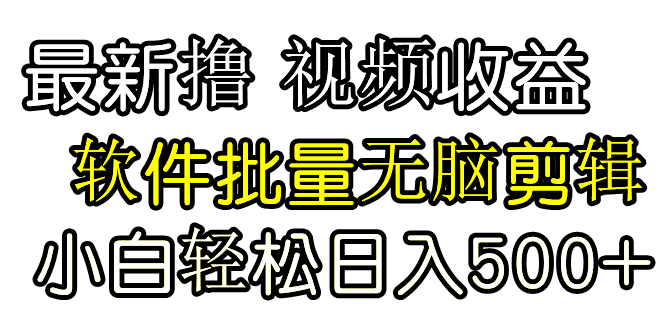 [热门给力项目]（9569期）发视频撸收益，软件无脑批量剪辑，第一天发第二天就有钱