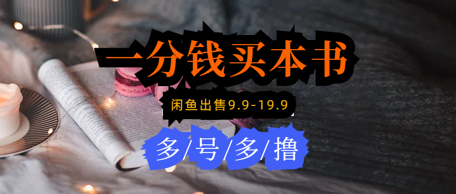 [热门给力项目]（9695期）每天花1分钱买一本书，闲鱼出售9.9-19.9不等，多账号多撸 新手小白均可操作