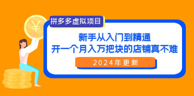 [虚拟资源]（9744期）拼多多虚拟项目：入门到精通，开一个月入万把块的店铺 真不难（24年更新）