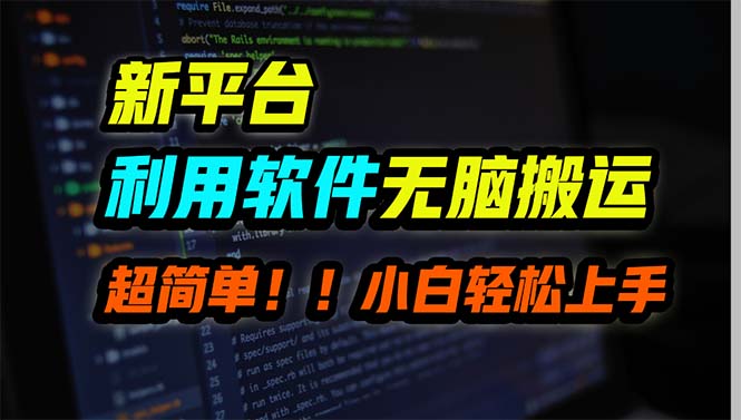 [热门给力项目]（9745期）新平台用软件无脑搬运，月赚10000+，小白也能轻松上手