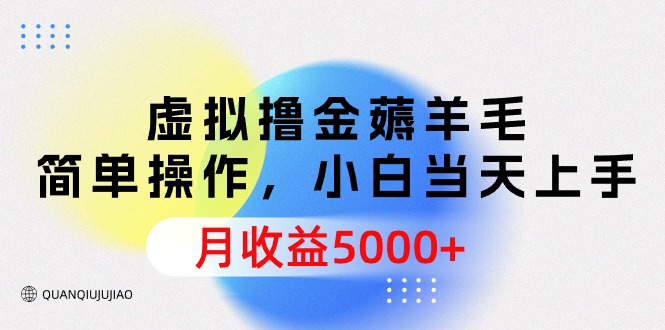 [虚拟资源]（9864期）虚拟撸金薅羊毛，简单操作，小白当天上手，月收益5000+