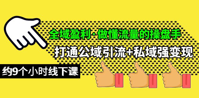 [引流-涨粉-软件]（10045期）全域盈利·做懂流量的操盘手，打通公域引流+私域强变现，约9个小时线下课-第1张图片-搜爱网资源分享社区