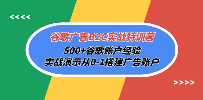 [跨境电商]（10096期）谷歌广告B2C实战特训营，500+谷歌账户经验，实战演示从0-1搭建广告账户
