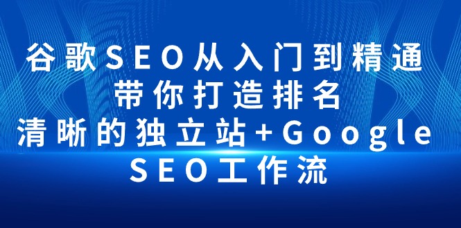 （10169期）谷歌SEO从入门到精通 带你打造排名 清晰的独立站+Google SEO工作流-第1张图片-智慧创业网