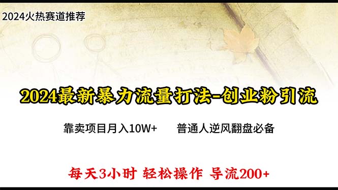 [创业项目]（10151期）2024年最新暴力流量打法，每日导入300+，靠卖项目月入10W+-第1张图片-搜爱网资源分享社区