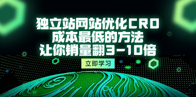 [跨境电商]（10173期）独立站网站优化CRO，成本最低的方法，让你销量翻3-10倍（5节课）-第1张图片-智慧创业网