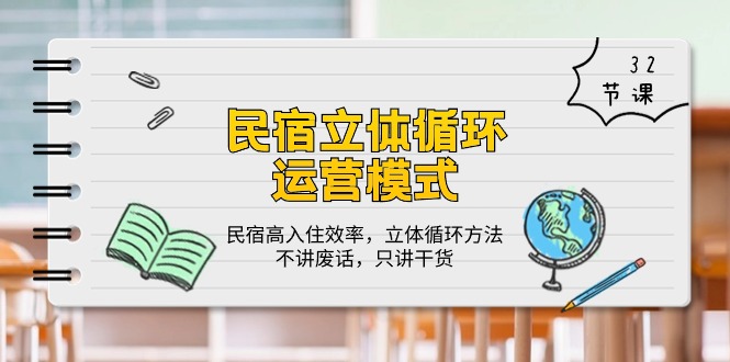 [创业项目]（10284期）民宿 立体循环运营模式：民宿高入住效率，立体循环方法，只讲干货（32节）-第1张图片-智慧创业网