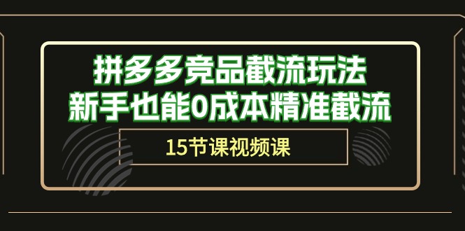 [国内电商]（10301期）拼多多竞品截流玩法，新手也能0成本精准截流（15节课）-第1张图片-搜爱网资源分享社区