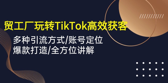 [跨境电商]（10302期）外贸工厂玩转TikTok高效获客，多种引流方式/账号定位/爆款打造/全方位讲解-第1张图片-搜爱网资源分享社区