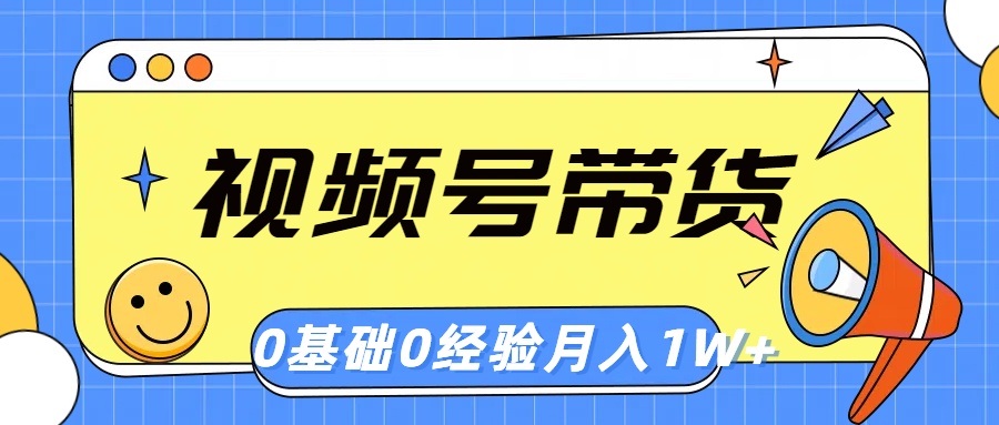 [短视频运营]（10723期）视频号轻创业带货，零基础，零经验，月入1w+