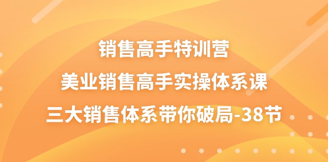 [营销-成交]（10939期）销售-高手特训营，美业-销售高手实操体系课，三大销售体系带你破局-38节