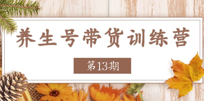 [短视频运营]（11275期）养生号-带货训练营【第13期】收益更稳定的玩法，让你带货收益爆炸