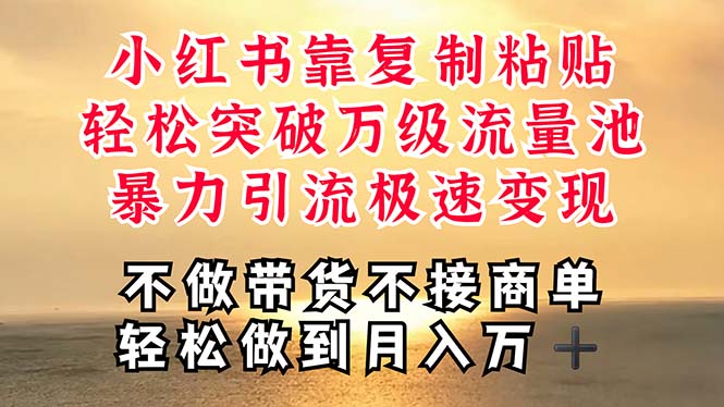 [小红书]（11139期）深层揭秘小红书，靠复制粘贴，一周突破万级流量池，无脑搬运，暴力引流...