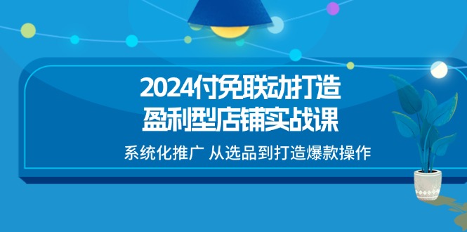 [短视频运营]（11458期）2024付免联动-打造盈利型店铺实战课，系统化推广 从选品到打造爆款操作