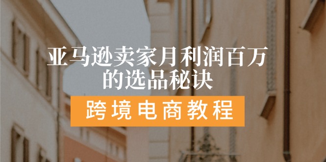 [跨境电商]（11456期）亚马逊卖家月利润百万的选品秘诀:  抓重点/高利润/大方向/大类目/选品...
