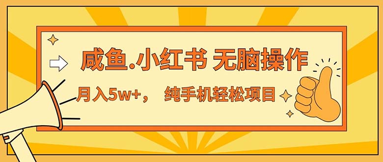 [热门给力项目]（11524期）2024最赚钱的项目，咸鱼，小红书无脑操作，每单利润500+，轻松月入5万+...