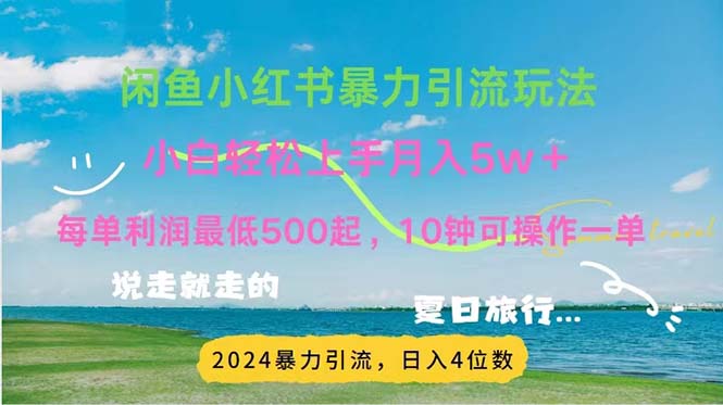 [小红书]（11650期）2024暑假赚钱项目小红书咸鱼暴力引流，简单无脑操作，每单利润500+，...