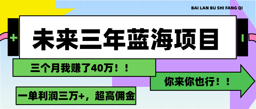 [创业项目]（11716期）未来三年，蓝海赛道，月入3万+