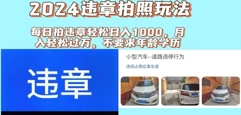 [热门给力项目]（11743期）2024违章拍照新玩法，推广躺赚+拍照赚钱双模式，日入1000+-第1张图片-智慧创业网