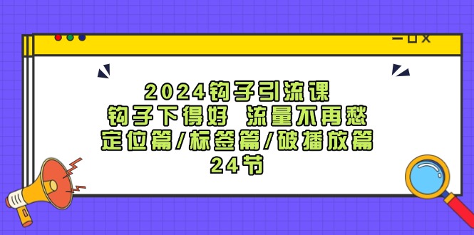 [引流-涨粉-软件]（12097期）2024钩子·引流课：钩子下得好 流量不再愁，定位篇/标签篇/破播放篇/24节