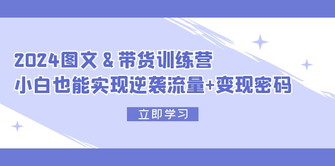 [短视频运营]（12137期）2024 图文+带货训练营，小白也能实现逆袭流量+变现密码